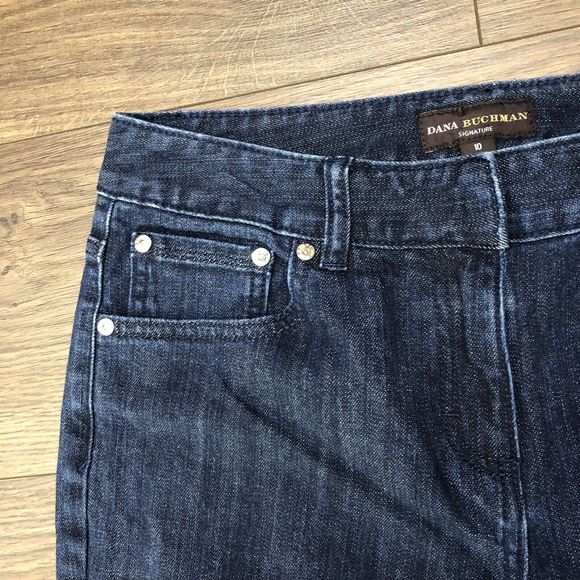 Dana Buchman Signature Jeans Womens 10 Stretch Boot-Cut Deep Dark Blue B… - Picture 8 of 14